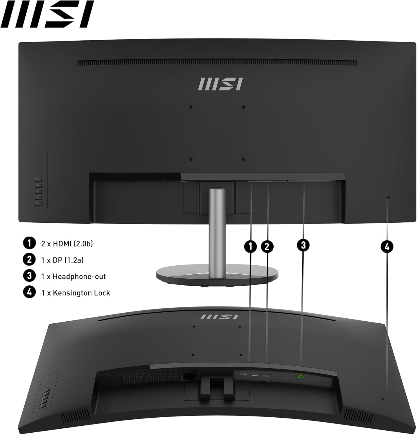 MSI Pro MP341CQ 34” VA UWQHD Curved Monitör