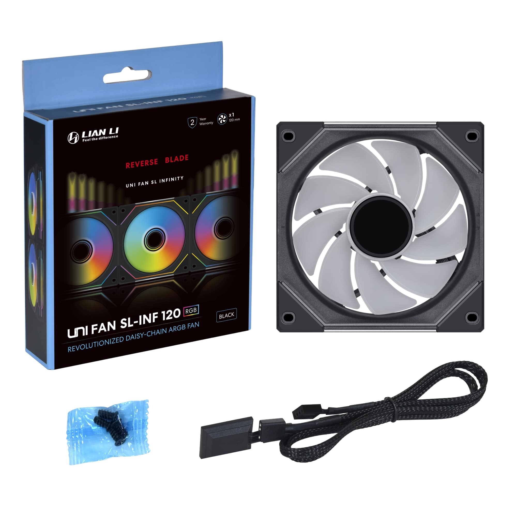 Lian Li REVERSE UNI FAN SL-INFINITY 3x120mm Siyah Kasa Fanı (G99.12RSLIN3B.00)
