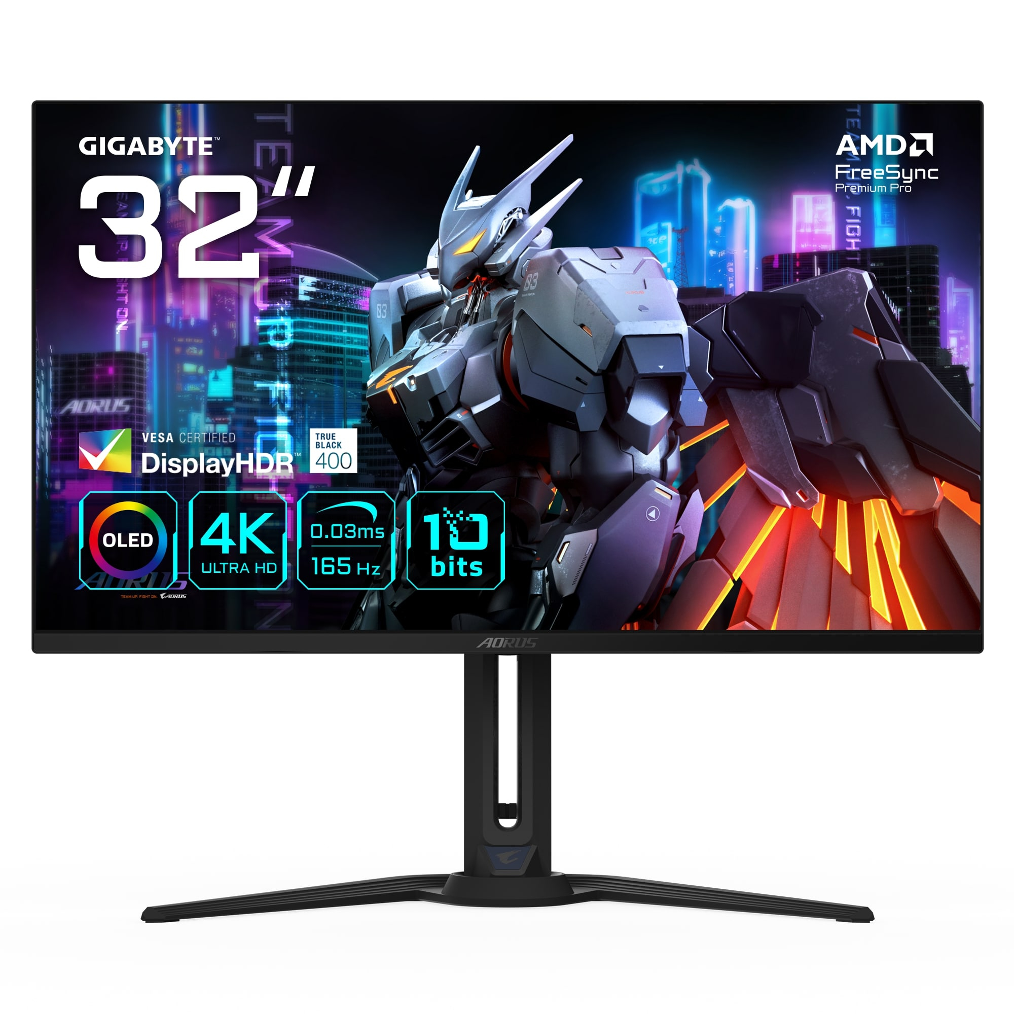 Gigabyte AORUS FO32U 31.5″ 165Hz 0.03ms HDMI DP USB 3.2 Type-C Pivot KVM UHD OLED Gaming Monitör