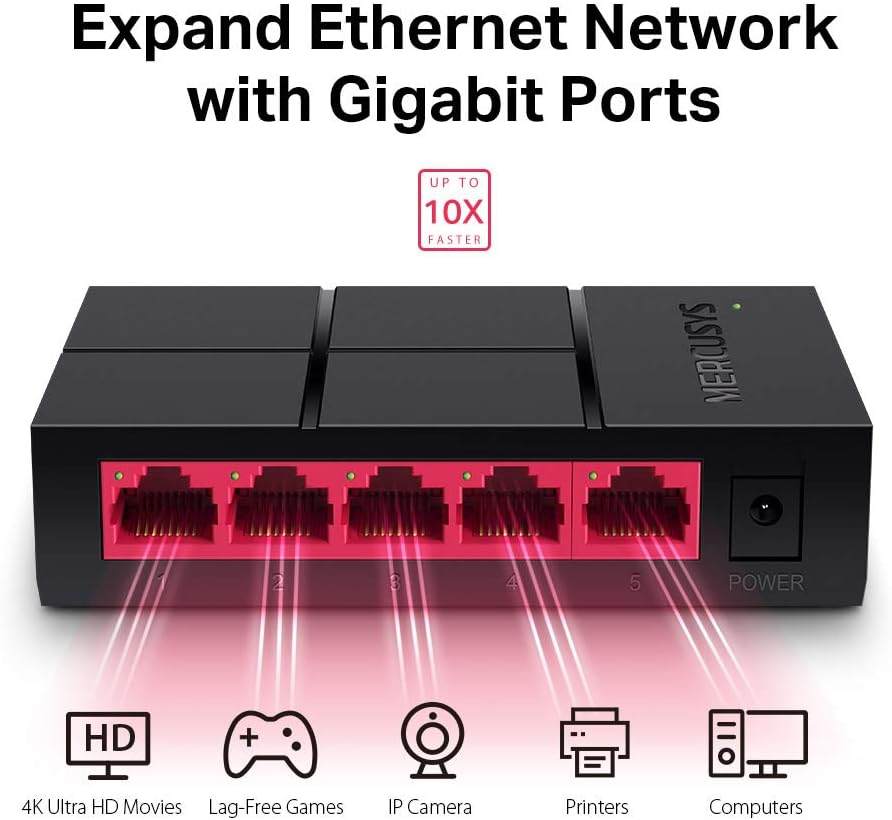 Mercusys MS105G 5 Port 10/100/1000 Mbps Yönetilemez Switch