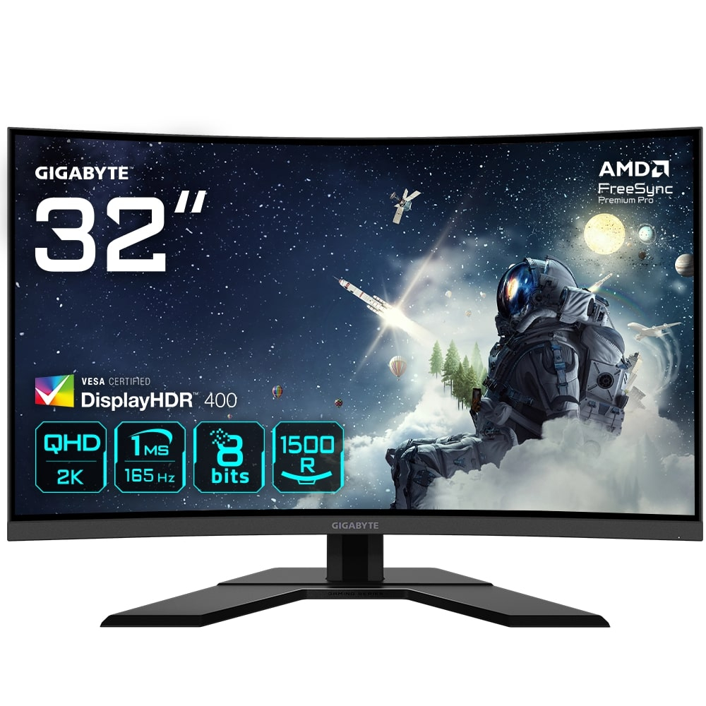 Gigabyte G32QC-A 31.5″ 1ms 165Hz FreeSync Premium Pro VA QHD Curved Gaming (Oyuncu) Monitör