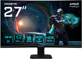 Gigabyte GS27QCA  27″ 180Hz 1Ms HDMI DisplayPort Adaptive-Sync VA Curved 2K Gaming Monitör