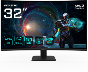 Gigabyte GS32QCA 31.5″ 180Hz 1ms HDMI DisplayPort  Adaptive-Sync VA Curved 2K Gaming Monitör