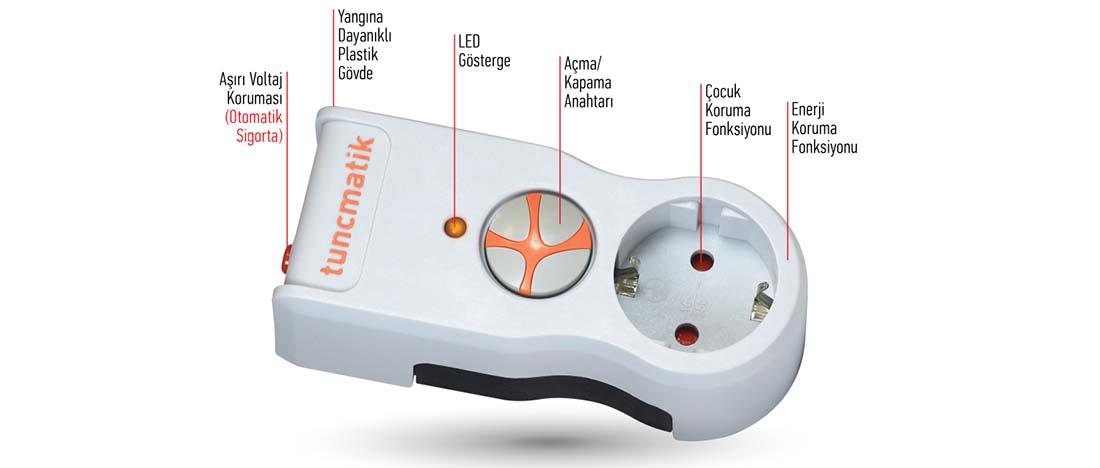 Tunçmatik Powersurge 1050 Joule 1`li Beyaz