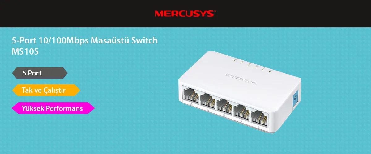 Mercusys MS105 5-Port Desktop Switch