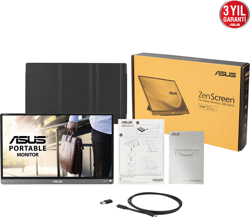 ASUS ZenScreen MB16ACE 15.6″ 5ms 60Hz IPS Full HD Taşınabilir Monitör