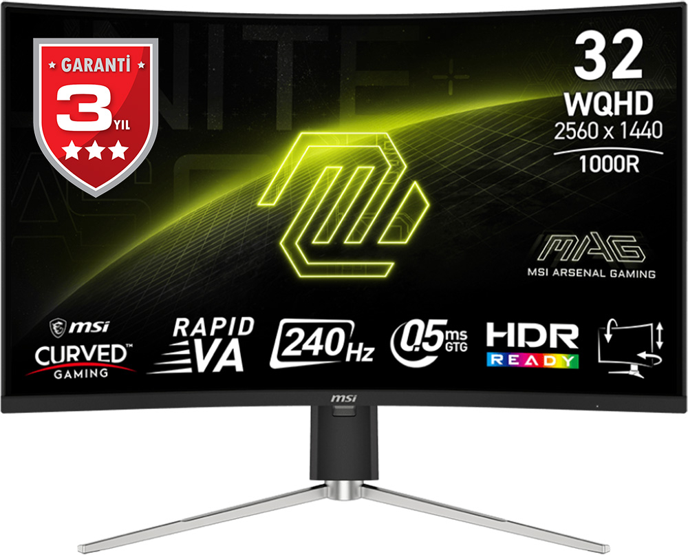 MSI MAG 244F 23.8″ 1920x1080 (FHD) RAPID IPS FLAT 200Hz 0.5Ms Free Sync Gaming Monitör