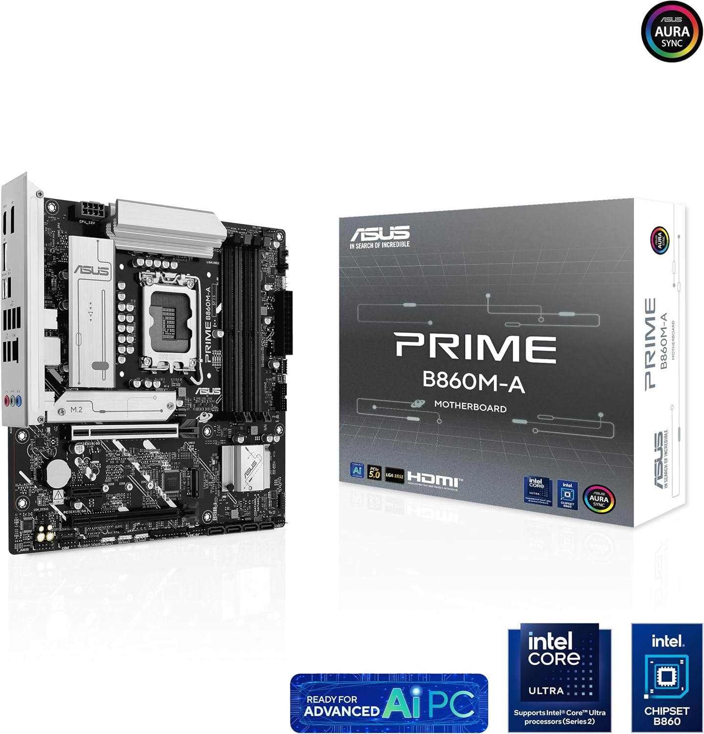 ASUS Prime B860M-A-CSM Intel B860 Soket 1851 DDR5 8666+(OC)MHz mATX Gaming (Oyuncu) Anakart