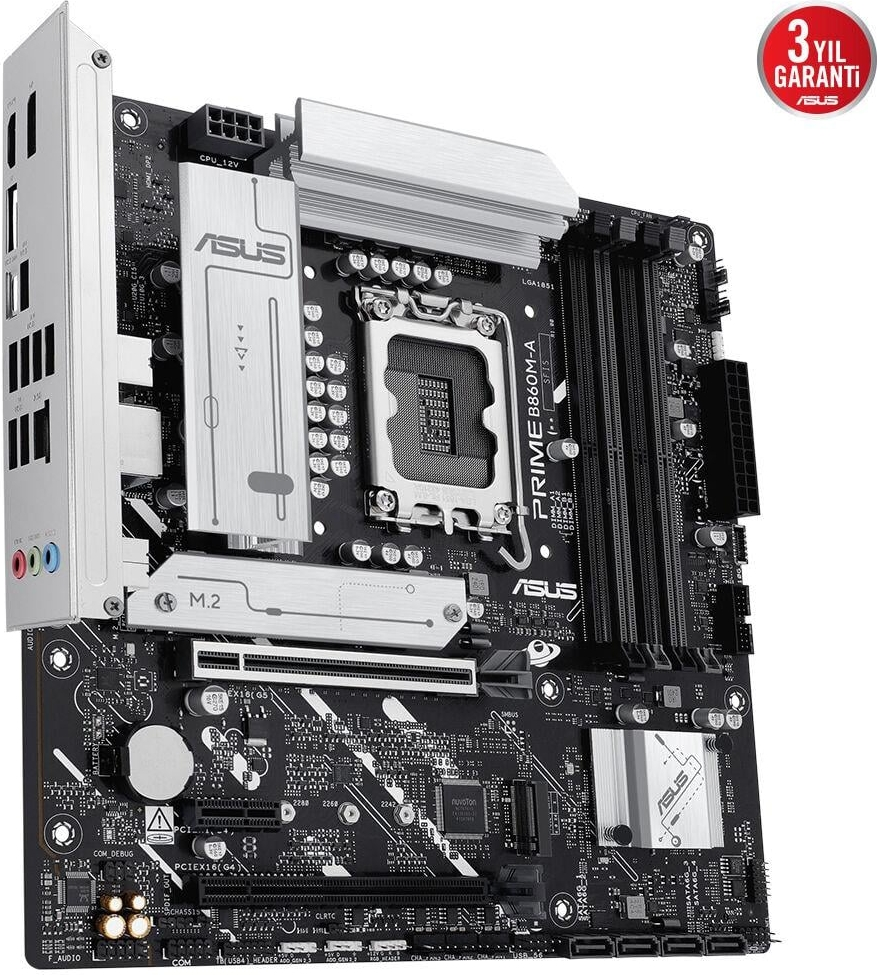 ASUS Prime B860M-A-CSM Intel B860 Soket 1851 DDR5 8666+(OC)MHz mATX Gaming (Oyuncu) Anakart