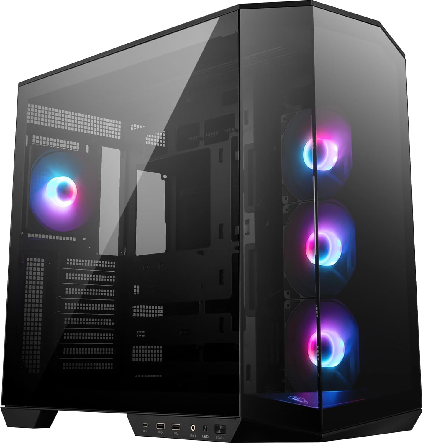 MSI MAG PANO 100R PZ Black 4x120mm ARGB Fan USB 3.2 Micro-ATX Tower Gaming (Oyuncu) Kasa