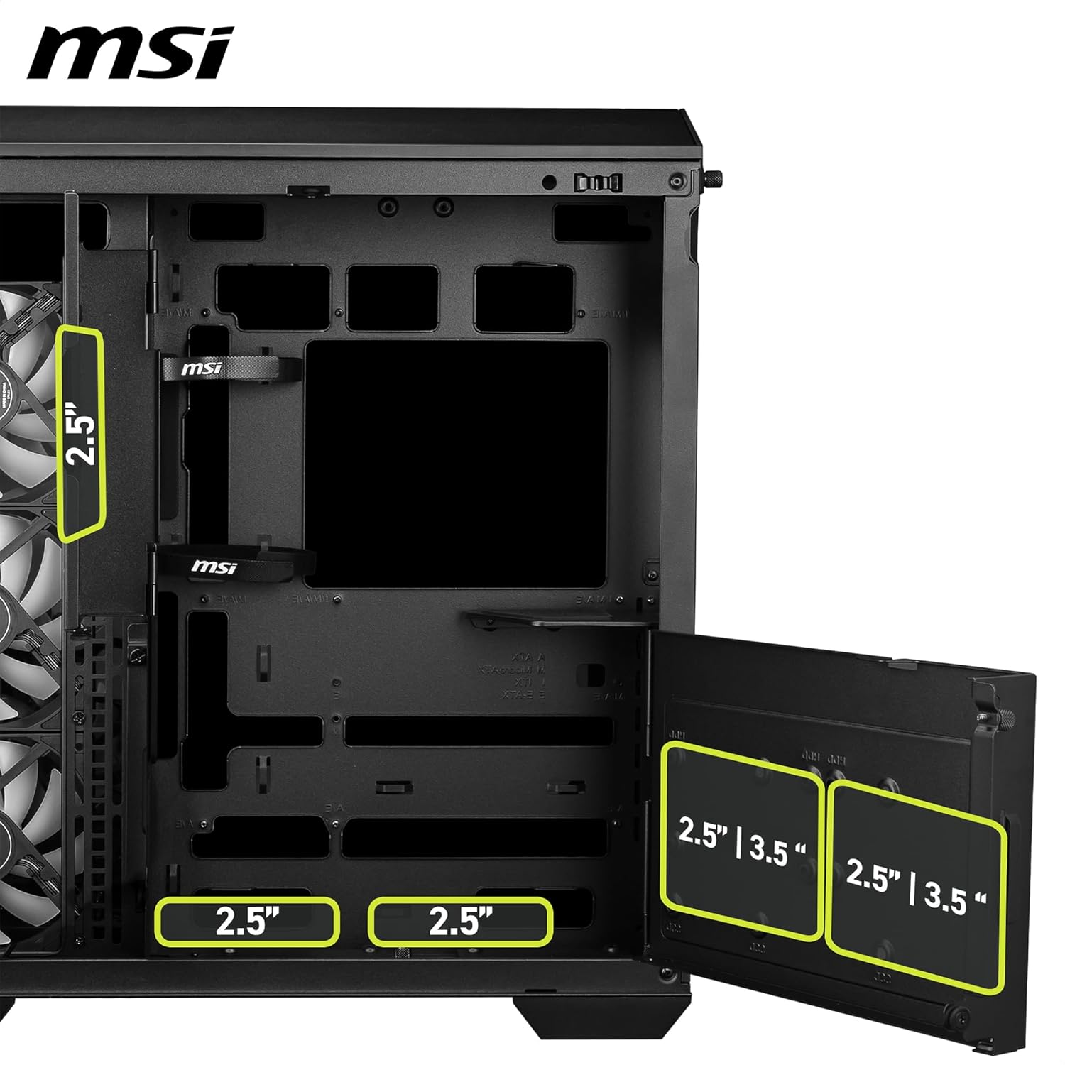 MSI MAG PANO 100R PZ Black 4x120mm ARGB Fan USB 3.2 Micro-ATX Tower Gaming (Oyuncu) Kasa