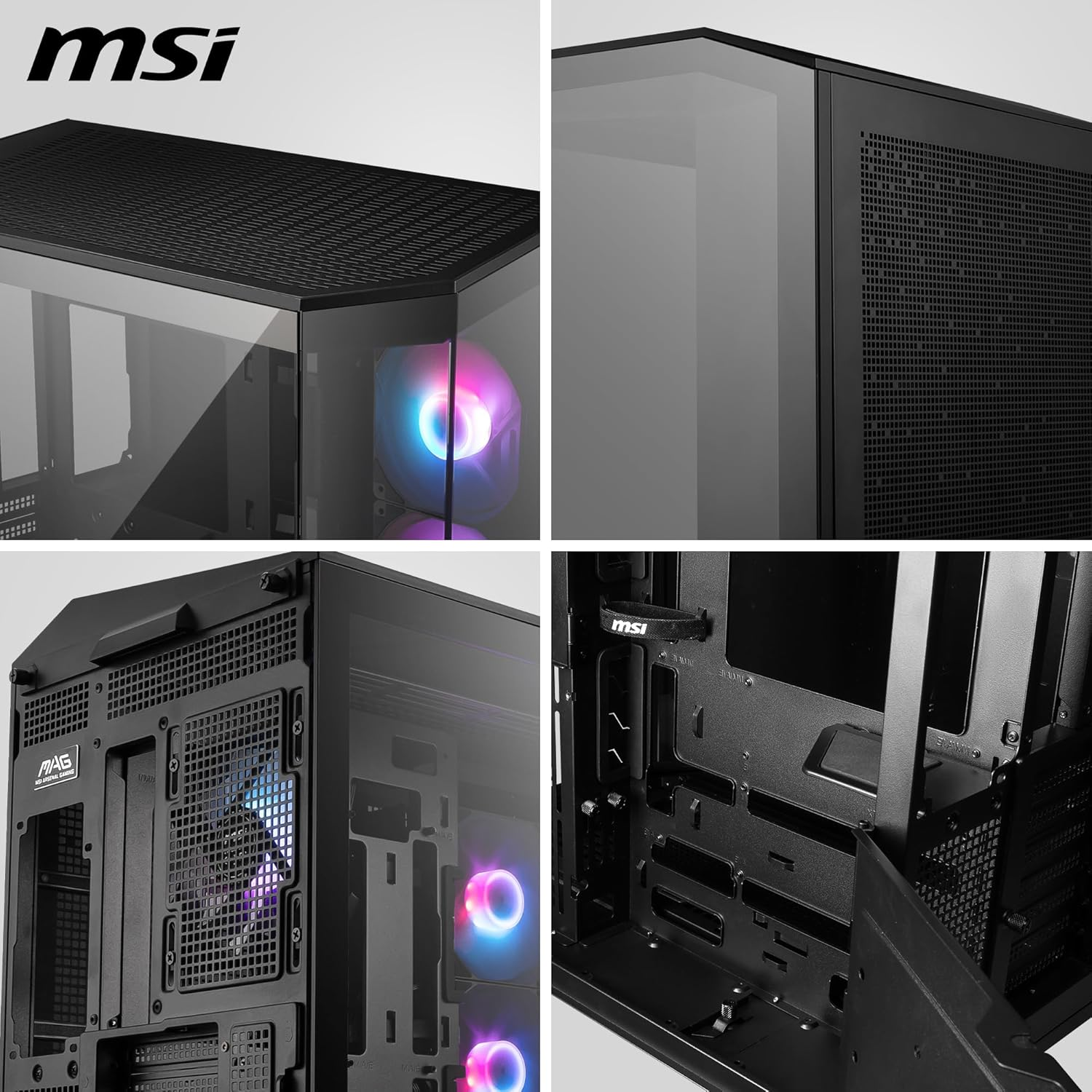 MSI MAG PANO 100R PZ Black 4x120mm ARGB Fan USB 3.2 Micro-ATX Tower Gaming (Oyuncu) Kasa