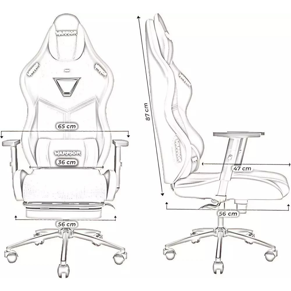 Zio Warrior Aragorn 1598B1110 Kumaş Jet Black Oyuncu Koltuğu - Ayak Uzatmalı