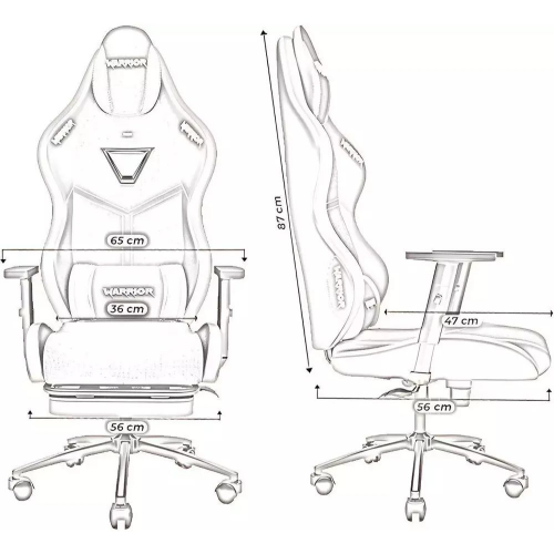 Zio Warrior Aragorn 1598B1110 Kumaş Jet Black Oyuncu Koltuğu - Ayak Uzatmalı