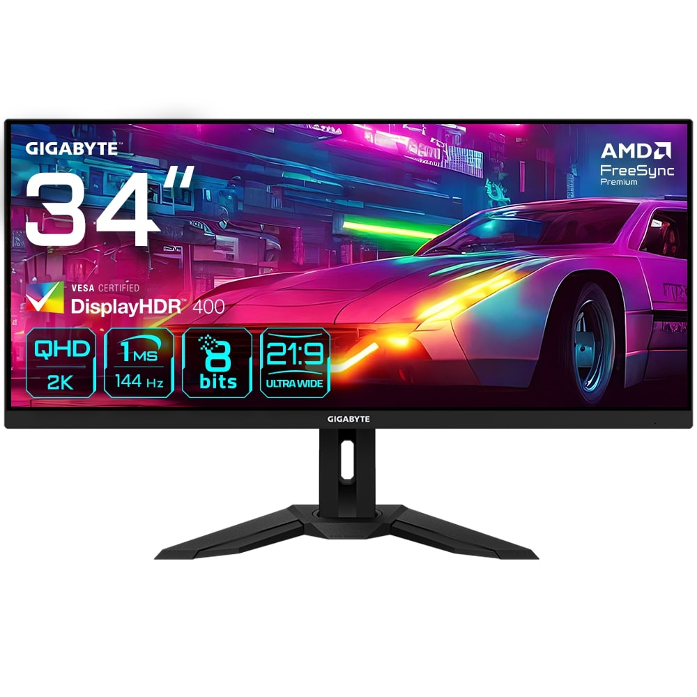 Gigabyte M34WQ 34″ 1ms 144Hz Freesync Premium KVM HDR400 IPS WQHD Gaming (Oyuncu) Monitör