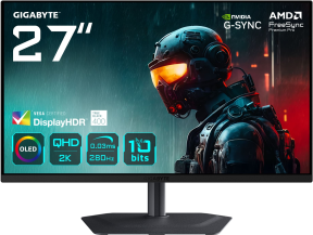 Gigabyte MO27Q2A 27″ 280Hz 0.03ms HDMI,DisplayPort FreeSync G-Sync QD-OLED 2K Gaming Monitör