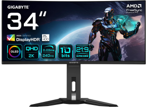 Gigabyte MO34WQC2 34″ 0.03ms GTG 240 Hz OLED Gaming (Oyuncu) Monitör