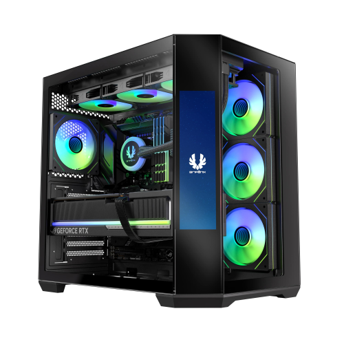 Bitfenix Digital T10 EF Black 850W 8.8″ Ekran 80+ Bronze KT10EFBBK850-4A 4x120mm ARGB Fan ATX Temperli Cam Siyah Gaming (Oyuncu) Kasa
