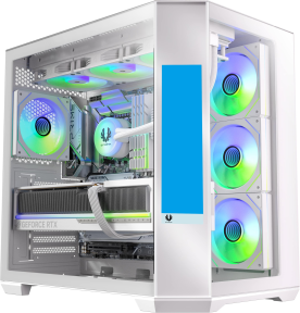 Bitfenix Digital T10 White 850W 8.8″ Ekran 80+ Bronze BFC-WT10EFBBW850-4A 4x120mm ARGB Fan ATX Temperli Cam Siyah Gaming (Oyuncu) Kasa