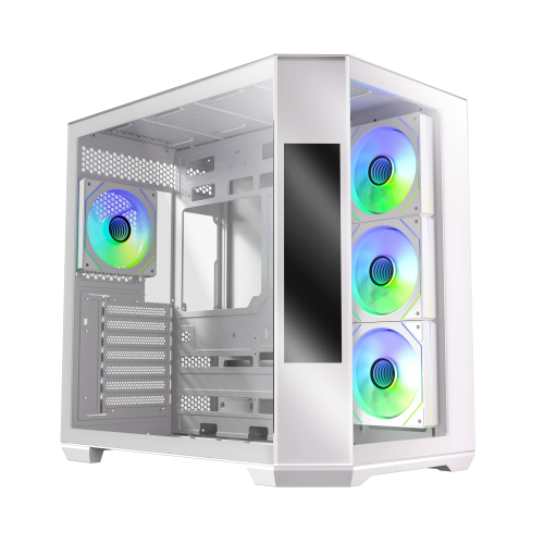 Bitfenix Digital T10 EF White 850W 8.8″ Ekran 80+ Bronze WT10EFBBW850-4A 4x120mm ARGB Fan ATX Temperli Cam Beyaz Gaming (Oyuncu) Kasa