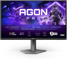 AOC AGON PRO 26.5″ AG276QKD2 500Hs 0.03Ms QHD QD-OLED Gaming Monitör