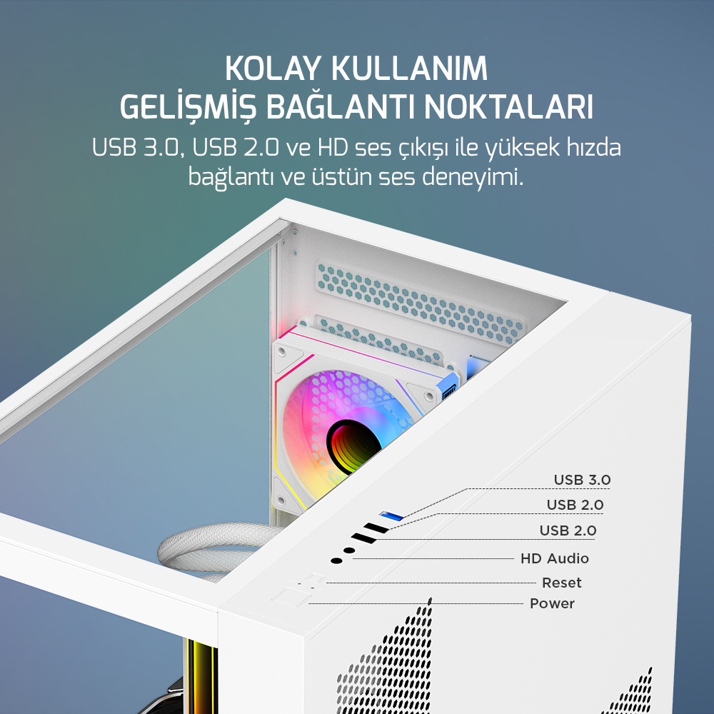 WhiteFox | AMD Ryzen 7 7700X | 32 GB DDR5 | GIGABYTE RTX 5070 Ti 16 GB | 512 GB M.2 Tavsiye Sistem