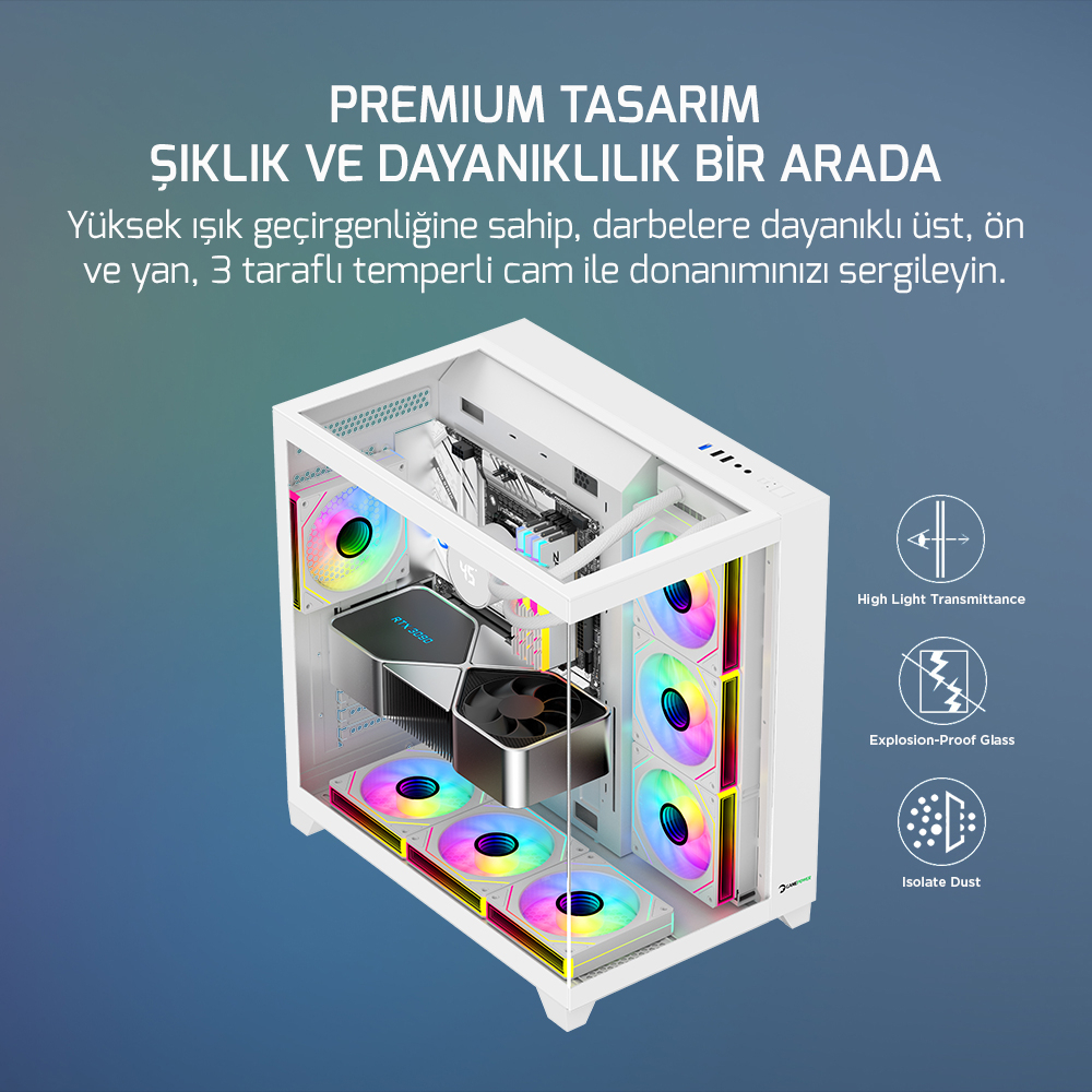 WhiteFox | AMD Ryzen 7 7700X | 32 GB DDR5 | GIGABYTE RTX 5070 Ti 16 GB | 512 GB M.2 Tavsiye Sistem