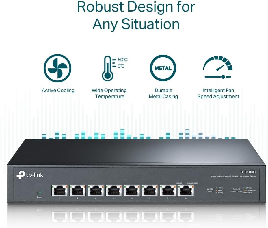 TP-Link TL-SX1008 8 Port 10G Multi Gigabit Yönetilemez Switch