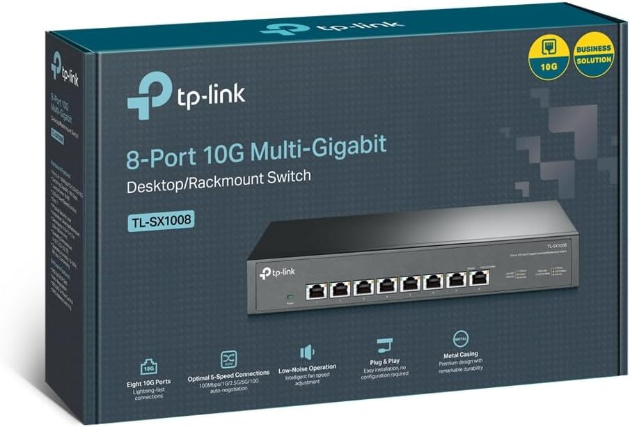 TP-Link TL-SX1008 8 Port 10G Multi Gigabit Yönetilemez Switch