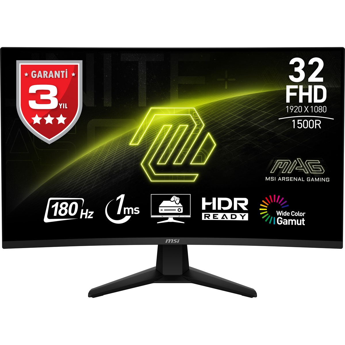 MSI MAG 32C6 31.5″ 1ms 180Hz VA Curved  Adaptive-Sync Full HD Gaming Monitör  