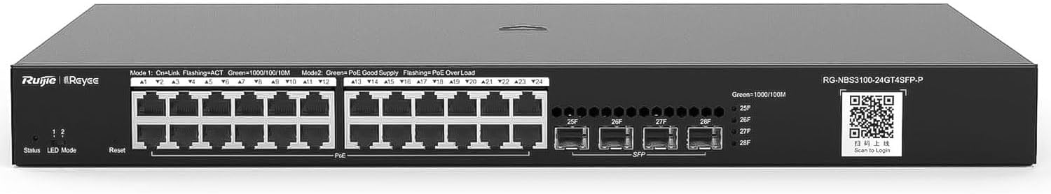 Reyee RG-NBS3100-24GT4SFP-P Yönetilebilir PoE Switch 