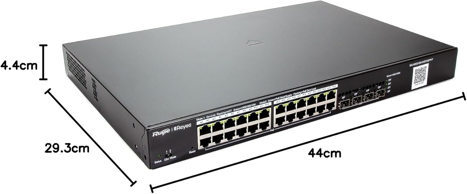 Reyee RG-NBS3100-24GT4SFP-P Yönetilebilir PoE Switch 