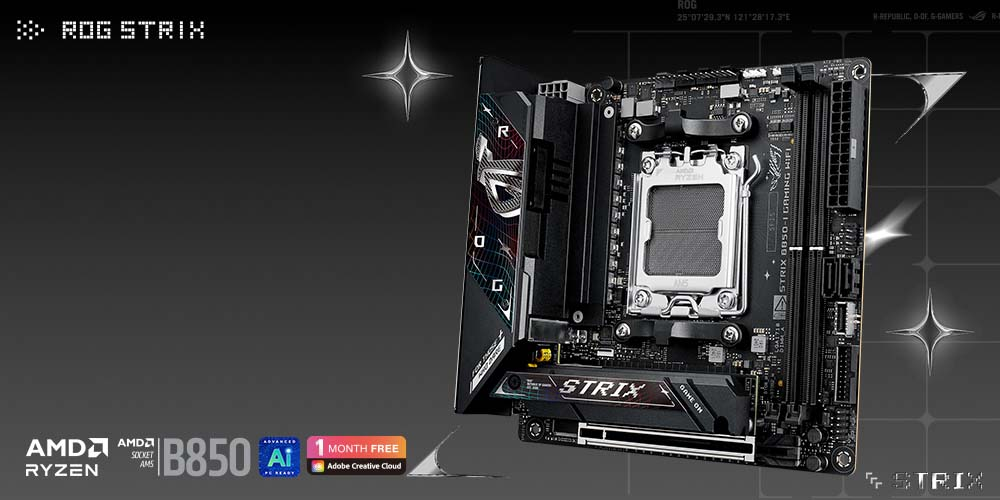 ASUS ROG STRIX B850-I GAMING WIFI Soket AM5 DDR5 8400+(OC)MHz Mini-ITX Gaming Anakart