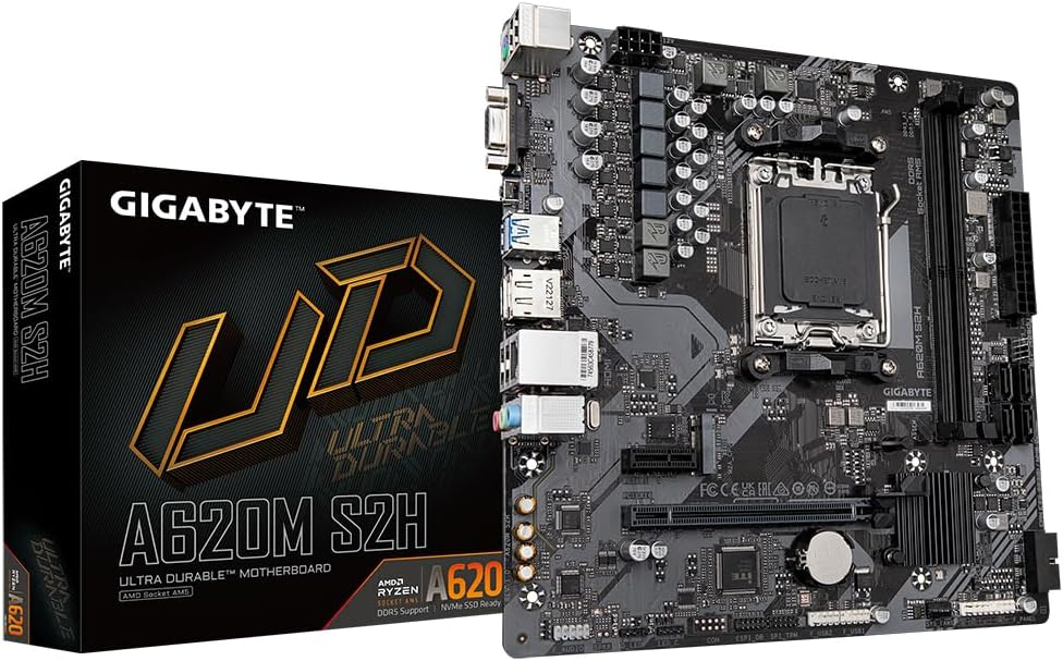 Gigabyte A620M S2H AMD A620 Soket AM5 DDR5 6400(OC)MHz mATX Gaming Anakart
