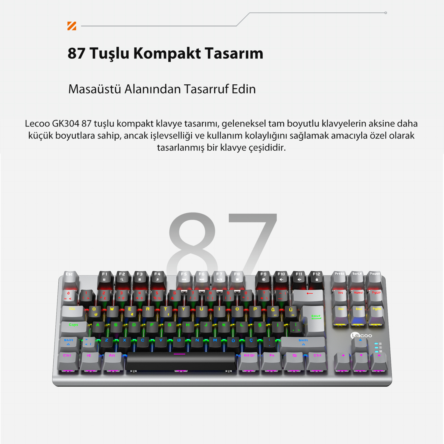 Lenovo Lecoo GK304 Siyah Mekanik Klavye