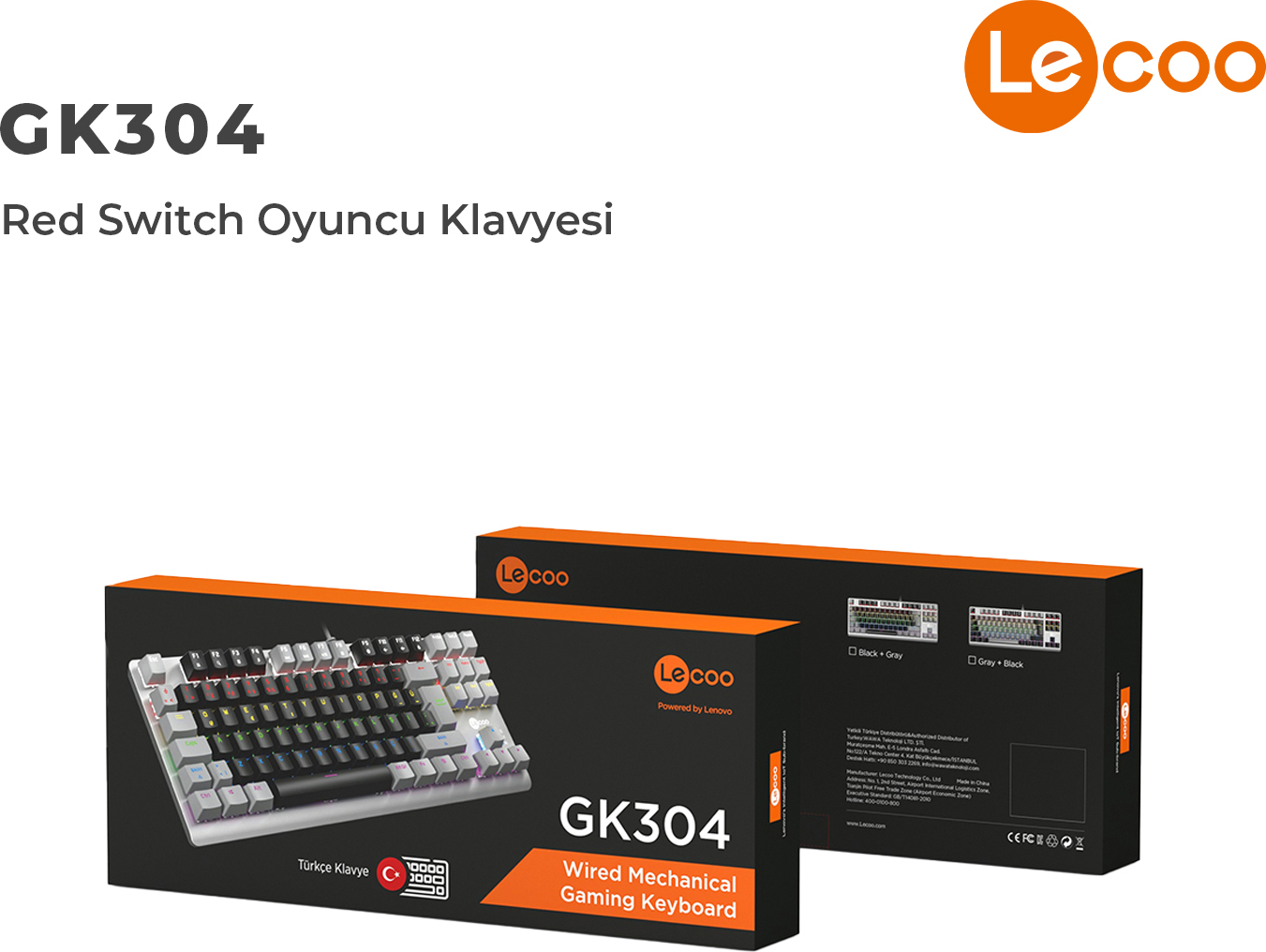 Lenovo Lecoo GK304 Siyah Mekanik Klavye