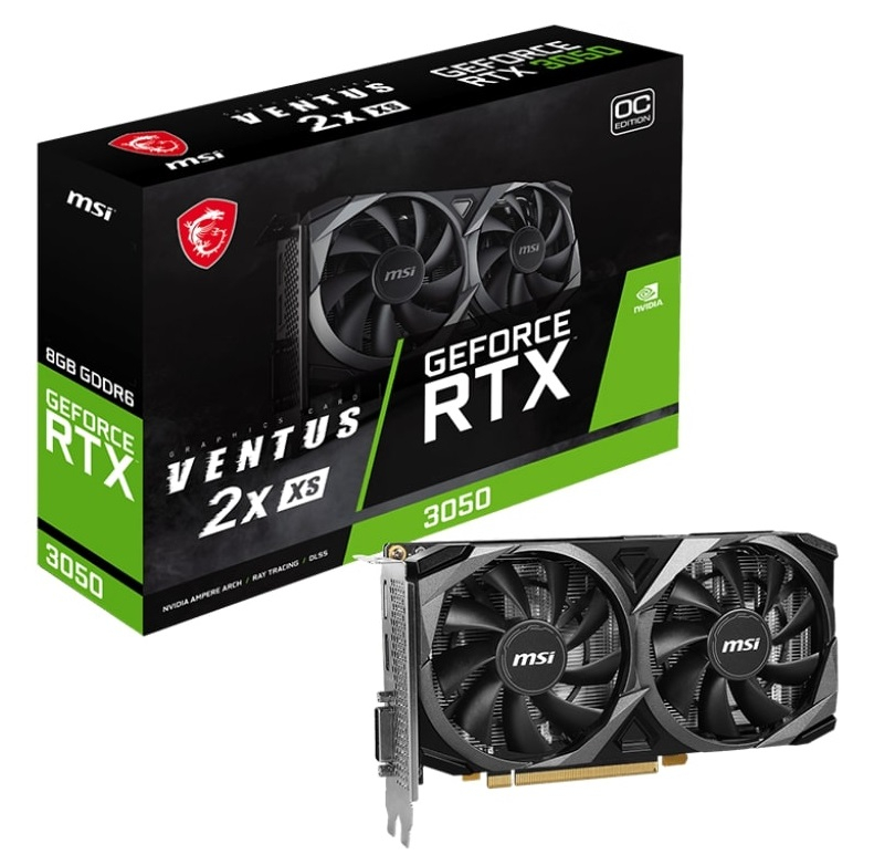 MSI GeForce RTX 3050 VENTUS 2X XS 8G OC Gaming (Oyuncu) Ekran Kartı