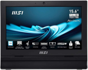 MSI PRO AP162T ADL-042XEU 15.6 FHD INTEL N100 8GB DDR4 256GB SSD FDOS DOKUNMATIK SIYAH AIO PC