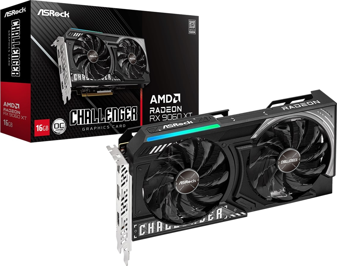 ASrock AMD Radeon RX9060 XT Challenger 16GB OC GDDR6 128Bit Gaming Ekran Kartı