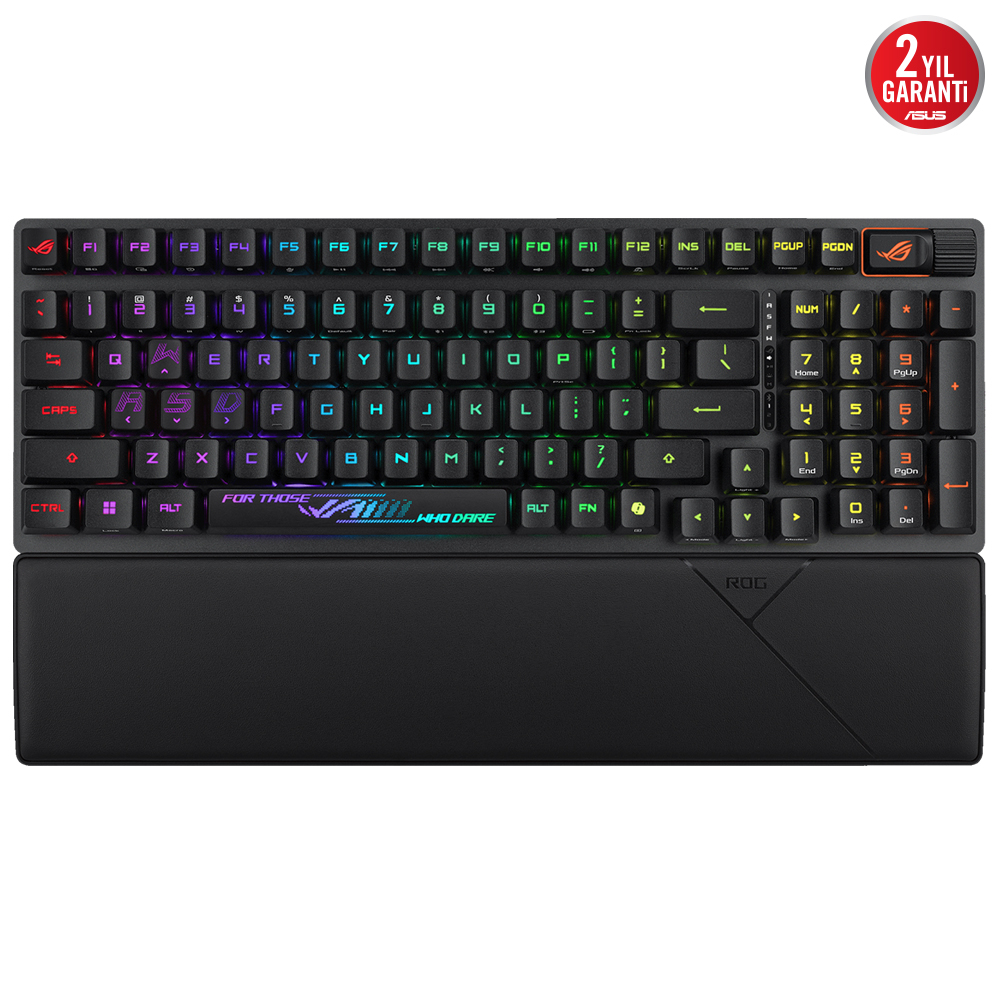 ASUS ROG CLAYMORE II/RX RED/PBT/UK AURA SYNC RGB BİLEK DESTEĞİ MEKANİK OYUNCU KLAVYE ROG RX RED SWITCH 