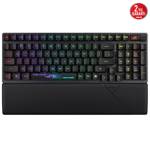 ASUS ROG CLAYMORE II/RX RED/PBT/UK AURA SYNC RGB BİLEK DESTEĞİ MEKANİK OYUNCU KLAVYE ROG RX RED SWITCH 