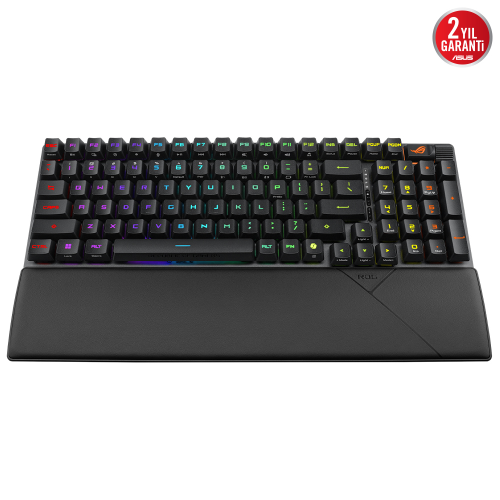 ASUS ROG CLAYMORE II/RX RED/PBT/UK AURA SYNC RGB BİLEK DESTEĞİ MEKANİK OYUNCU KLAVYE ROG RX RED SWITCH 