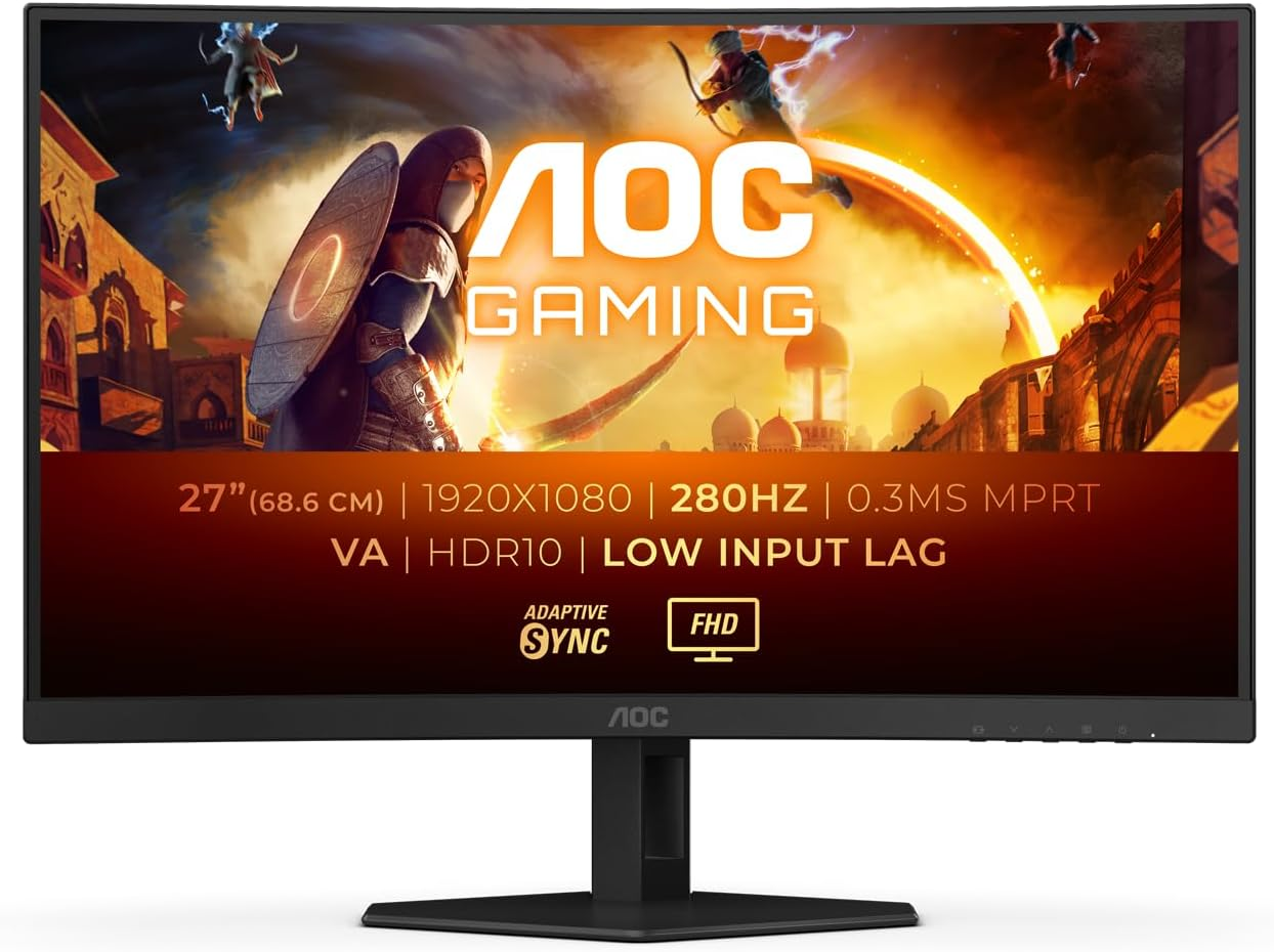 AOC C27G4ZXE 27″ 0.3ms 280 Hz Adaptive-Sync VA FHD Curved  Gaming (Oyuncu) Monitör
