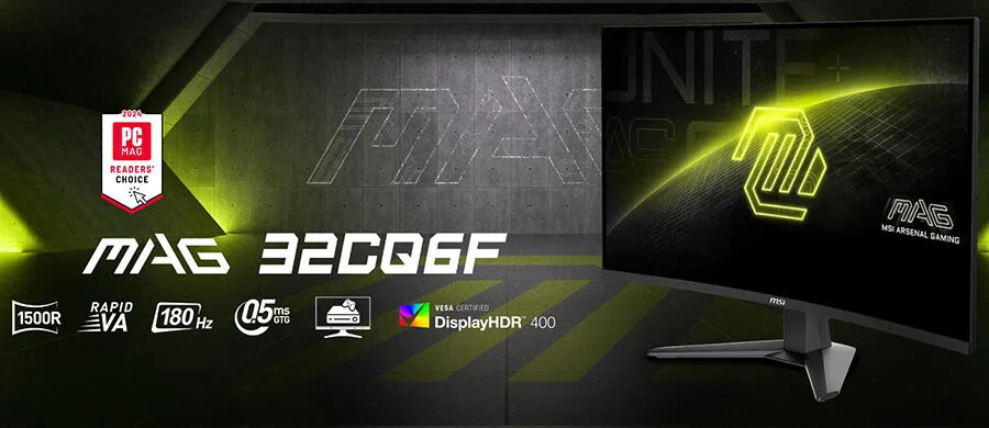 MSI MAG 32CQ6F 31,5″ 180Hz 0,5ms Rapid VA Adaptive-Sync WQHD Gaming (Oyuncu) Monitör