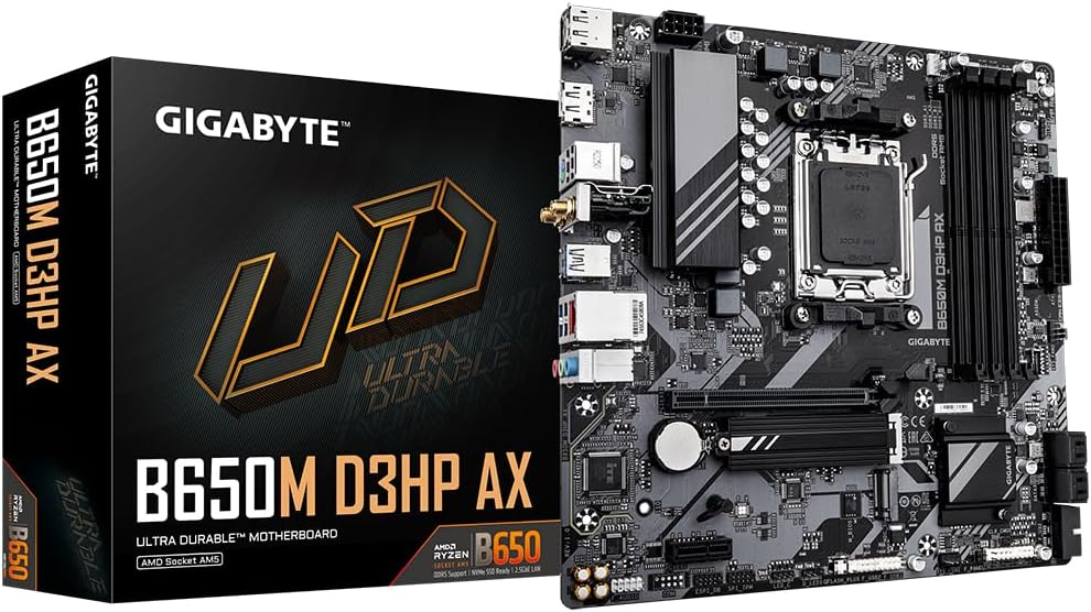 Gigabyte B650M D3HP AX Soket AM5 DDR5 8000MHz (OC) mATX Gaming Anakart