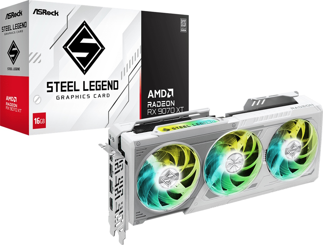 Asrock AMD Radeon RX 9070 XT Steel Legend 16GB GDDR6 256Bit Gaming Ekran Kartı