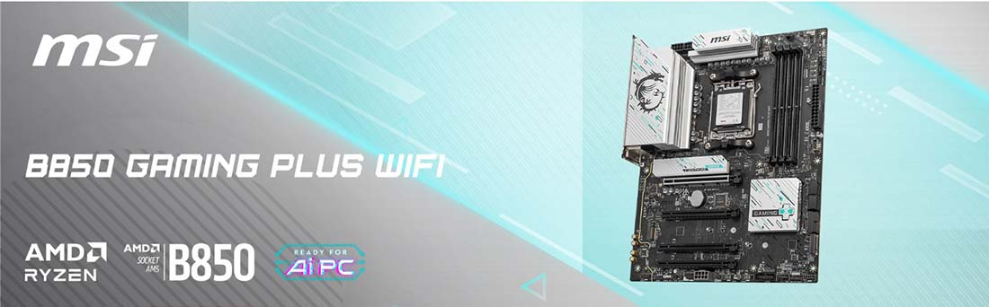 MSI B850 GAMING PLUS WIFI AM5 DDR5 8200(OC)Mhz ATX Gaming (Oyuncu) Anakart