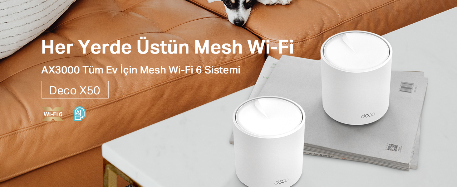 TP-Link Deco X50 AX3000 Dual Band Ev Wi-Fi 6 Sistemi (3`li)