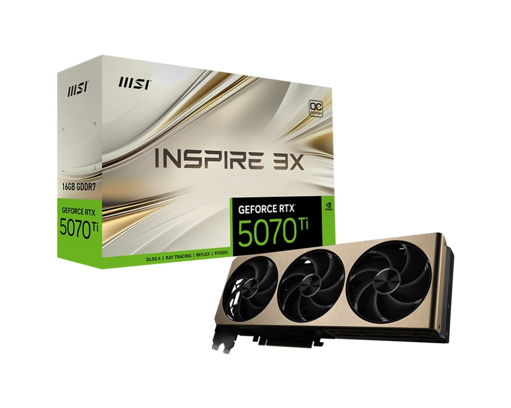 MSI GeForce RTX 5070 TI 16G INSPIRE 3X OC PLUS GDDR7 256Bit DX12 Gaming (Oyuncu) Ekran Kartı