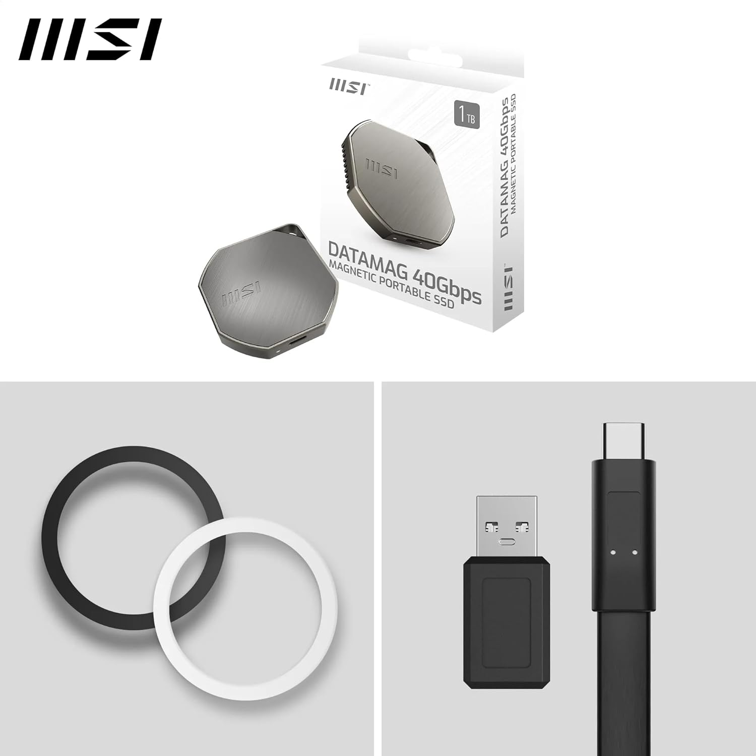 MSI DATAMAG 40GBPS USB4 GEN3x2 1TB Harici SSD